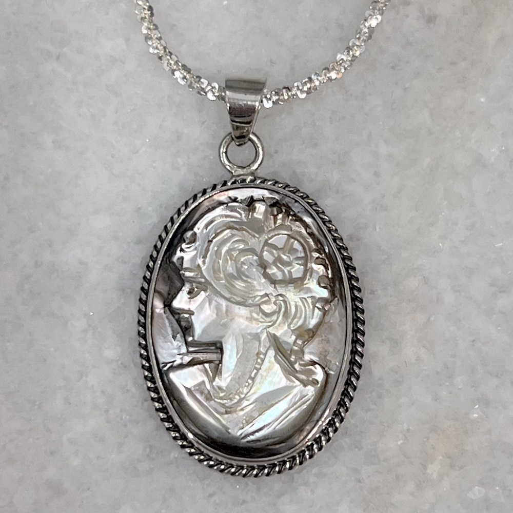 Sterling Silver Cameo Pendant ONLY - Picture 6 of 14
